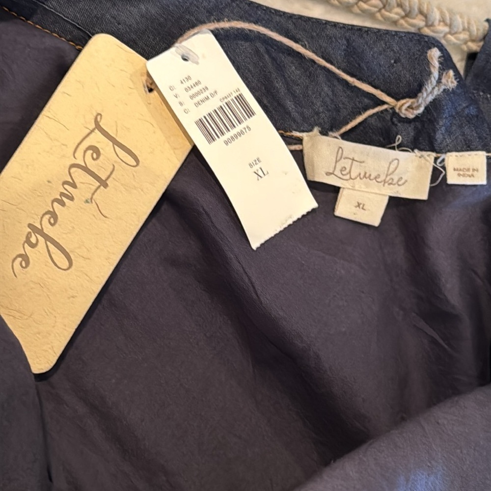 Let Me Be denim Asymmetrical Dress, women’s size XL NWT - Picture 13 of 16